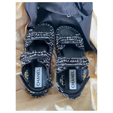 chanel dads sandals|chanel dad sandals tweed.